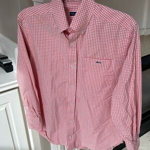 Fish Hippie Men’s Orange Gingham Button Down Shirt